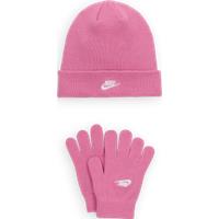 Nike Younger Kids' Club Beanie and Gloves Set - Pink - Acrylic
