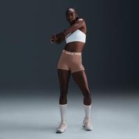 Nike Pro Leak Protection: Period Women's Mid-Rise 7.5cm (approx.) Biker Shorts - Brown - Polyester/Elastane