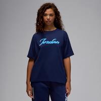 Nike Jordan Women's Graphic T-Shirt - Blue - Cotton