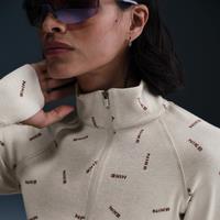 Nike Sportswear Collection Women's Slim 1/2-Zip Long-Sleeve Logo Top - Brown - Cotton/Elastane