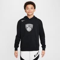 Brooklyn Nets Club Older Kids' Nike NBA Fleece Pullover Hoodie - Black - Cotton/Polyester