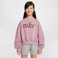 Nike Sportswear Club Fleece Girls' Boxy Crew-Neck Sweatshirt - Purple - Cotton/Polyester
