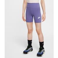 Nike Sportswear Classic Girls' High-Waisted 12.5cm (approx.) Biker Shorts - Purple - Cotton/Polyester/Elastane