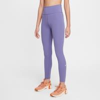 Nike One Older Kids' (Girls') Dri-FIT High-Waisted Leggings - Purple - Polyester/Elastane