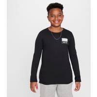 Brooklyn Nets Essential Older Kids' (Boys') Nike NBA Long-Sleeve T-Shirt - Black - Cotton