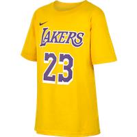LeBron James Los Angeles Lakers Older Kids' (Boys') Nike NBA T-Shirt - Yellow - Cotton