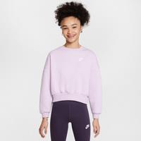 Nike Sportswear Club Fleece Girls' Boxy Crew-Neck Sweatshirt - Purple - Cotton/Polyester