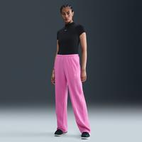 Nike Sportswear Chill Terry Women's Mid-Rise French Terry Open-Hem Tracksuit Bottoms - Pink - Cotton/Polyester