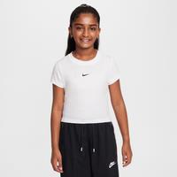 Nike Sportswear Older Kids' (Girls') Cropped T-Shirt - White - Modal/Cotton/Elastane