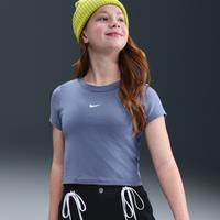 Nike Sportswear Older Kids' (Girls') Cropped T-Shirt - Blue - Modal/Cotton/Elastane