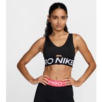 Nike Pro Indy Plunge Women's Medium-Support Padded Sports Bra - Black - Polyester/Elastane
