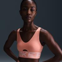 Nike Pro Indy Plunge Women's Medium-Support Padded Sports Bra - Orange - Polyester/Elastane