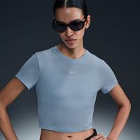 Nike Sportswear Chill Knit Women's Cropped T-Shirt - Blue - Modal/Cotton/Elastane