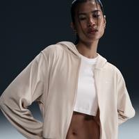 Nike Sportswear Chill Knit Women's Loose Velour Full-Zip Hoodie - Brown - Polyester/Elastane