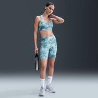 Nike Zenvy Women's Gentle-Support High-Waisted 8" Printed Biker Shorts - Blue - Nylon/Spandex