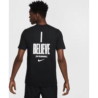 Nike Men's Running T-Shirt - Black - Cotton/Polyester