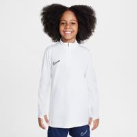 Nike Academy Older Kids' Dri-FIT Long-Sleeve 1/4-Zip Football Drill Top - White - Polyester