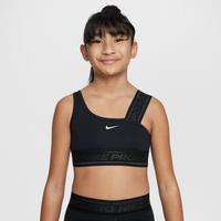 Nike Pro Swoosh Girls' Asymmetrical Sports Bra - Black - Polyester/Elastane