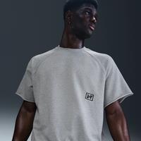 Nike Heritage Men's Dri-FIT Short-Sleeve Fleece Fitness Top - Grey - Polyester/Cotton