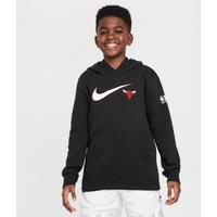Chicago Bulls Club Fleece Essential Older Kids' (Boys') Nike NBA Hoodie - Black - Cotton/Polyester