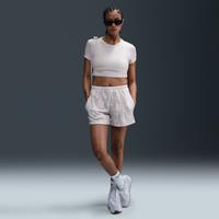 Nike Sportswear Chill Terry Women's Mid-Rise French Terry Printed Shorts - Brown - Cotton/Polyester