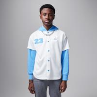 Nike Jordan Older Kids' Hooded Jumpman Baseball Sweatshirt - White - Polyester