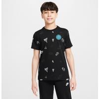 Inter Milan Older Kids' Nike Football Printed T-Shirt - Black - Cotton