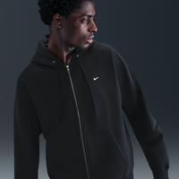 Nike Solo Swoosh Men's Full-Zip Fleece Hoodie - Black - Cotton/Polyester