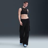 Nike Sportswear Women's Mid-Rise Oversized Woven Cargo Trousers - Black - Cotton