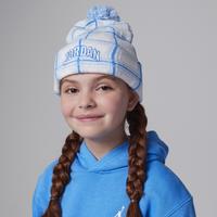 Nike Jordan Older Kids' Festive Check Pom-Pom Beanie - White - Acrylic