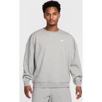 Nike Sportswear Club Men's Oversized Fleece Crew-Neck Sweatshirt - Grey - Cotton/Polyester