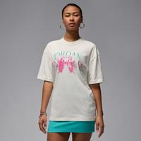 Nike Jordan Women's Oversized Graphic T-Shirt - White - Cotton