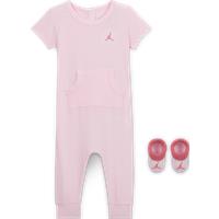 Nike Jordan Baby Essential 2-Piece Short-Sleeve Overall Set - Pink - Cotton