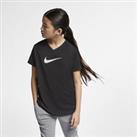 Nike Dri-FIT Older Kids' Swoosh Training T-Shirt - Black