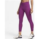 Nike One Women's Mid-Rise 7/8 Mesh-Panelled Leggings - Purple