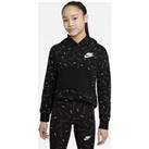 Nike Sportswear Older Kids' (Girls') Printed Fleece Hoodie - Black