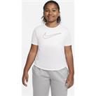 Nike Dri-FIT One Older Kids' (Girls') Short-Sleeve Training Top (Extended Size) - White