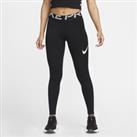 Nike Pro Women's Mid-Rise Mesh-Panelled Training Leggings - Black