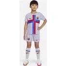 F.C. Barcelona 2022/23 Third Younger Kids' Nike Football Kit - Grey