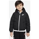 Nike Younger Kids' Hooded Chevron Puffer Jacket - Black