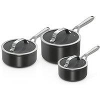 Ninja ZEROSTICK Ceramic Pro 3-Piece Saucepan Set Black