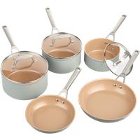 Ninja Extended Life Ceramic 5-Piece Frying Pan & Saucepan Set in Terracotta/Grey | CW95000EUUKDB | by SharkNinja
