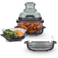 Ninja CRISPi 4-in-1 Portable Glass Air Fryer - Sage & extra TempWare Glass Container Bundle