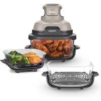 Ninja CRISPi 4-in-1 Portable Glass Air Fryer - Stone & extra TempWare Glass Container Bundle