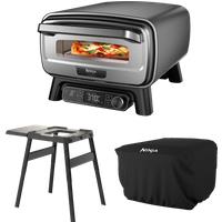 Ninja Artisan Electric Outdoor Pizza Oven & Air Fryer, Stand and Cover Bundle in Grey | MO201BNDUK | by SharkNinja