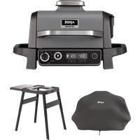 Ninja Woodfire Electric BBQ Grill & Smoker with Stand & Cover in Grey Lid/Black Body | OG701BNDUK | by SharkNinja