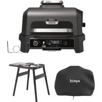 Ninja Woodfire Pro XL Electric BBQ Grill & Smoker with Stand & Cover in Grey Lid/Black Body | OG850BNDUK | by SharkNinja