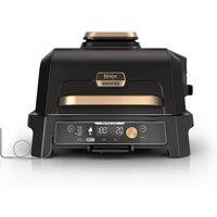 Ninja Woodfire Pro Connect XL Electric BBQ Grill & Smoker with Cover - Black & Gold