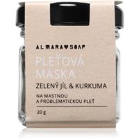Almara Soap Face cleansing face mask for oily and problem skin Green clay & turmeric 20 g