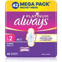 Always Platinum Super Size 2 sanitary towels with wings 42 pc